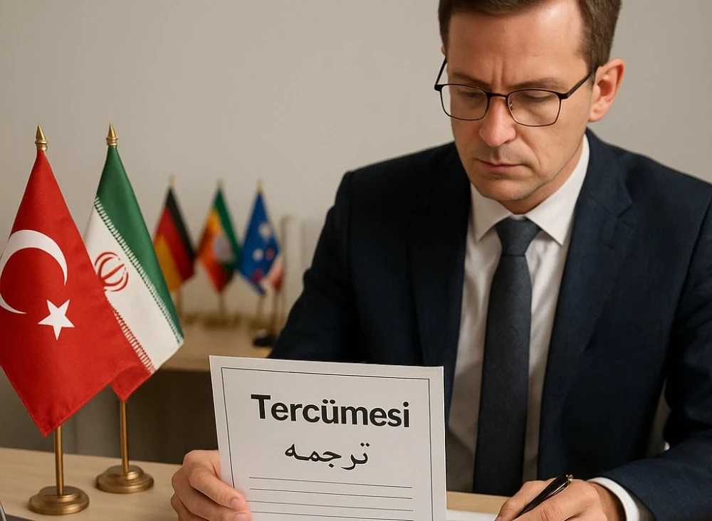 مترجم در دارالترجمه ترکی استانبولی درحال ترجمه مدارک